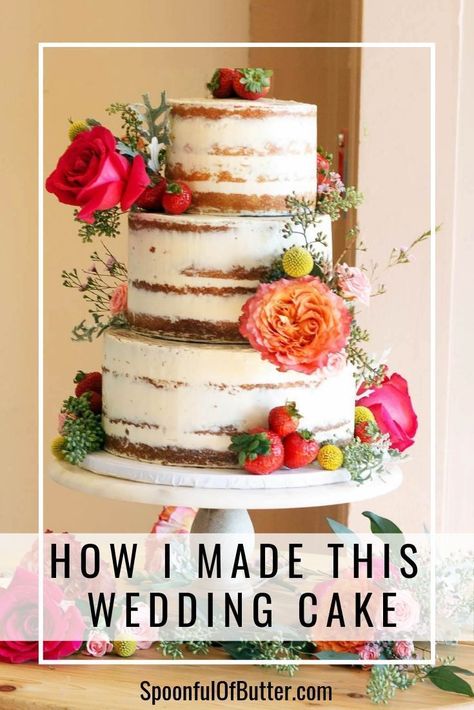 How To Make A Rustic Wedding Cake, Wedding Cake Holder Ideas, Easy Rustic Wedding Cake, Non Fondant Wedding Cakes, Strawberries And Cream Wedding Cake, Wedding Cakes Recipes Homemade, How To Decorate A Wedding Cake, Marble Wedding Cake Recipe, Make Your Own Wedding Cake