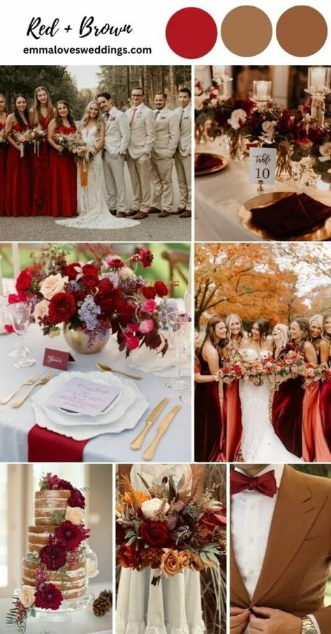 Winter Wedding Colors Blue, Brown And Gold Wedding, Wedding Colors Palette, Wedding Color Schemes Winter, Winter Wedding Color Palette, Patriotic Wedding, Wedding Colors Red, Red Wedding Theme, Wedding Colors Purple