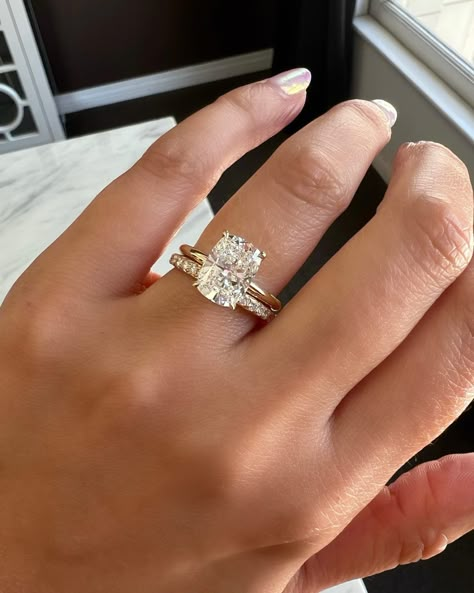 What You Need To Know: Oval Diamonds vs. Elongated Cushion Cut Diamonds - Adiamor Blog Solitaire Engagement Ring Setting, Solitaire Engagement Ring Settings, Dream Wedding Ring, Pretty Engagement Rings, Elongated Cushion Cut, Ring Cuts, Dream Rings, Get Engaged, Cute Engagement Rings