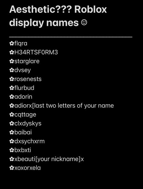 Cute Username Ideas Names For Yt, Cute Roblox Names Y2k, Roblox Names Ideas Girl, Roblox Cute Display Names, Display Name Ideas Aesthetic, Username Game Ideas, Username Ideas Instagram Y2k, Y2k Roblox Names, Y2k Usernames For Instagram