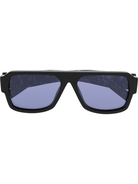 Shop or share your style of the product on ModeSens! square tinted sunglasses from PRADA EYEWEAR featuring navy blue, logo plaque at the arm, square frame and tinted lenses. These glasses come with a protective case.. Blue Prada Sunglasses, Blue Gradient Lens Sunglasses In Acetate, Modern Blue Square Frame Sunglasses, Luxury Blue Tinted Sunglasses, Mens 55 Mm Sunglasses Blue Gradient Lens, Prada Glasses, Tom Ford Eyewear, Prada Eyewear, Prada Sunglasses