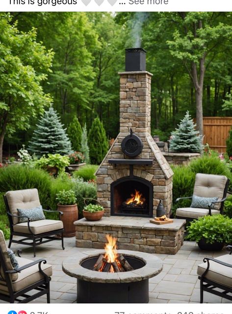 Yard Fireplace Ideas, Farm Patio, Outdoor Fireplace Brick, Patio Renovation, Fireplaces Outdoor, Outdoor Fire Pit Area, Outside Fireplace, Fireplace Outdoor, Backyard Seating Area