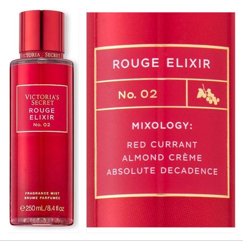 Fall🍂/Winter❄️ Fragrance❣️ ROUGE ELIXIR NO. 02 Inspired by absolute decadence. Notes: Red Currant. Almond Crème. Juicy Cranberry. Fragrance Style: Fruity Gourmand. MIXOLOGY: RED CURRANT ALMOND CRÈME ABSOLUTE DECADENCE Victoria Secret Red Perfume, Pink Sugar Red Velvet Perfume, Bakkarat Rouge Perfume, Ooh La Rouge Perfume, Victoria Secret Perfume Love Spell, Almond Creme, Winter Fragrance, Red Currant, Mixology