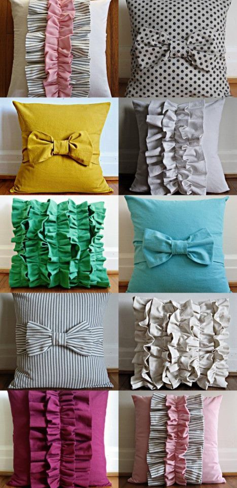 Handmade pillow case designs Ruffle Pillow, Costura Diy, Creation Couture, Diy Pillows, Diy Couture, Crafty Craft, Crafty Diy, Craft Time, Diy Projects To Try