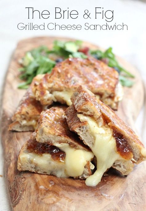 Fig Grilled Cheese, Brie And Fig, Crispy Grilled Cheese, Gourmet Grilled Cheese, Grilled Cheese Sandwiches, Fig Recipes, Organic Kitchen, Grilled Cheese Recipes, Fig Jam