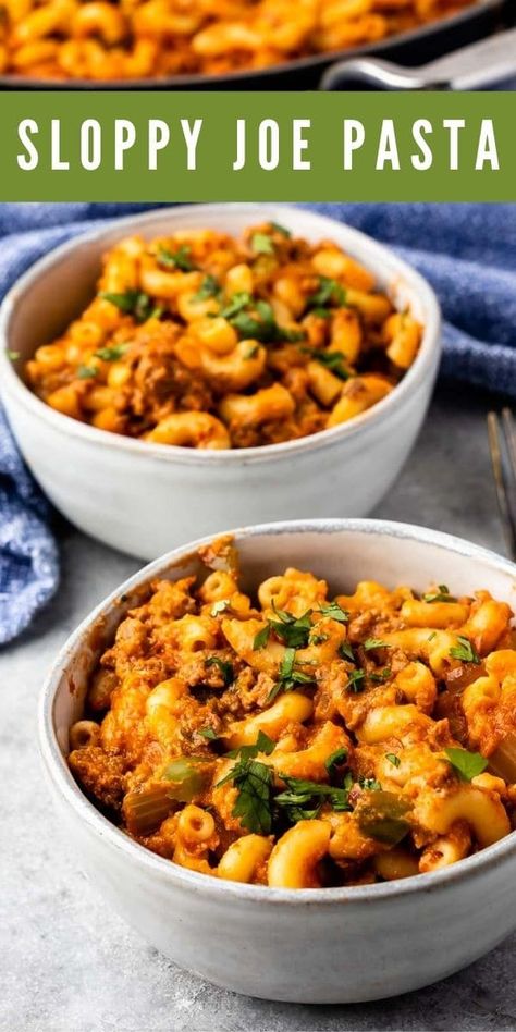 Manwich Pasta Recipe, Cheesy Sloppy Joe Pasta, Sloppy Joe Pasta, Sloppy Joes Pasta, Easy Pasta Dinner, Good Recipe, Hearty Casseroles, Sloppy Joes Recipe, Easy Pasta Dishes