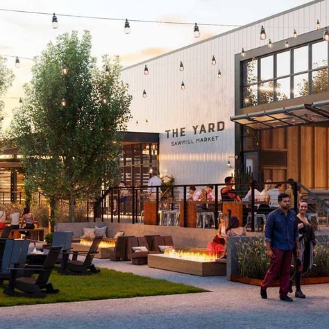 Urban Market, Brewery Design, Retail Facade, Retail Architecture, Mall Design, Architecture Building Design, Outdoor Restaurant, Food Hall, Beer Garden