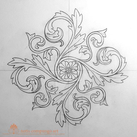 Baroque mandala by LucianoPezzoli on DeviantArt Motif Arabesque, Leather Tooling Patterns, Tooling Patterns, Islamic Art Pattern, Leather Carving, Carving Designs, 자수 디자인, Poses References, Illuminated Manuscript