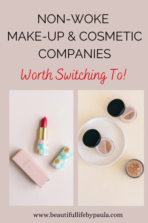 Want to support small businesses that align with your values? Check out this list of non-woke make-up companies & non-woke cosmetic companies that are worth switching to! Natural, organic, clean and non-toxic cosmetics, makeup, and health & beauty items. Best Non Toxic Makeup, Non Toxic Makeup Brands, Makeup Companies, Best Natural Makeup, Non Toxic Makeup, Pinterest Makeup, Beauty Companies, Makeup Blogger, Clean Makeup