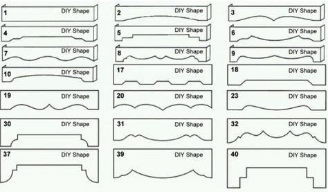 Valance shapes  P-E-L-M-E-T. Pelmet. | Chris Loves Julia Cornice Board Ideas, Pelmet Box, Curtain Pelmet, Eames Design, Cornice Board, Window Cornices, Cornice Boards, Projek Menjahit, Diy Window Treatments