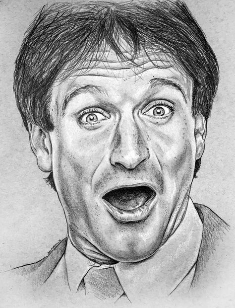 Robin Williams Drawing, Robin Williams Art, Face Inspiration, Beauty In Art, Pencil Shading, Black And White Artwork, Celebrity Drawings, Face Sketch, Robin Williams