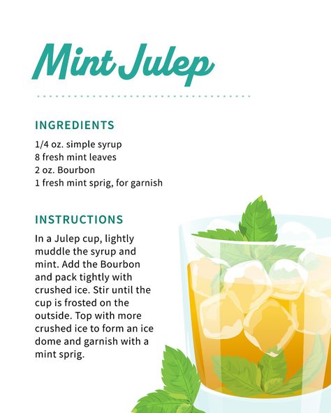 Mint Juleps Recipe, Kentucky Derby Menu Ideas, Mint Julep Recipe Kentucky Derby, Oyster Party, Mint Julip, Girl Lunch, Mint Julep Cocktail, Derby Party Food, Julep Recipe