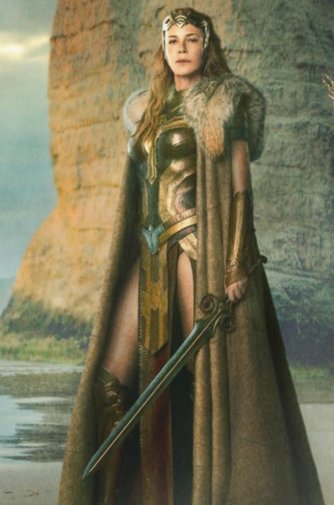 Hippolyta is the Queen of the Amazons, a former lover of Zeus and mother to Princess Diana. Shortly after Zeus created humanity, his malevolent son, Ares, would corrupt them, fueling humanity with rage, hate, and bloodlust. As a result, Zeus created the Amazons as a way to help guide humanity and spread love. Linda Carter, Wonder Woman Movie, Wonder Woman Cosplay, Wonder Woman Costume, Lynda Carter, Warrior Queen, Warrior Princess, Gal Gadot, Women's Costumes