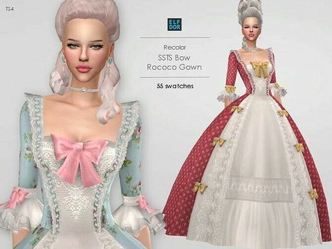 Wow! Check out this Ssts BOW Rococo Gown RC At Elfdor Sims Sims 4 CC! Elfdor Sims – Clothing, Female: SSTS Bow Rococo Gown RC. 55 swatches everyday, party teen to elder #sims #sims4 #sims4cc #gaming Sims 4 History Cc, Sims 4 Rococo Male, Russian Sims 4 Cc, Sims 4 Cc Marie Antoinette, Rococo Sims 4, Royalty Sims 4 Cc, Sims 4 Queen Of Hearts Cc, Sims 4 Cc Rococo Dress, Elfdor Sims 4 Cc