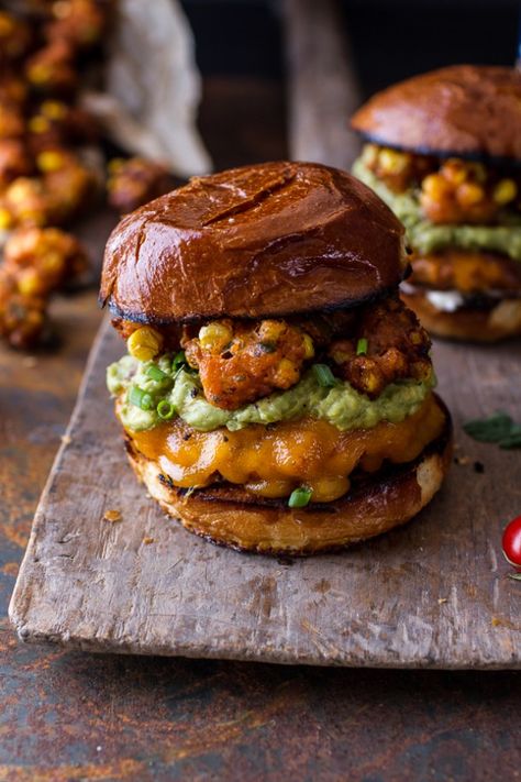 Hamburger Recipes - Smoky Chipotle Cheddar Burgers with Mexican Street Corn Fritters - Mouth-Watering Grilling Recipe via Half Baked Harvest Cheddar Burger, The Best Burger, Corn Fritters, Mexican Street Corn, Hamburger Recipes, Half Baked, Street Corn, Mexican Street, God Mat