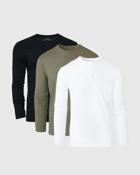 Men’s Henley Shirts - 20% Cashback On First Order With Signup – True Classic Men Long Sleeve Shirt, Fitted Long Sleeve, Mens Henley, Cold Weather Fashion, Fleece Joggers, Men's Apparel, Crew Neck Shirt, Henley Shirts, Slim Fit Men