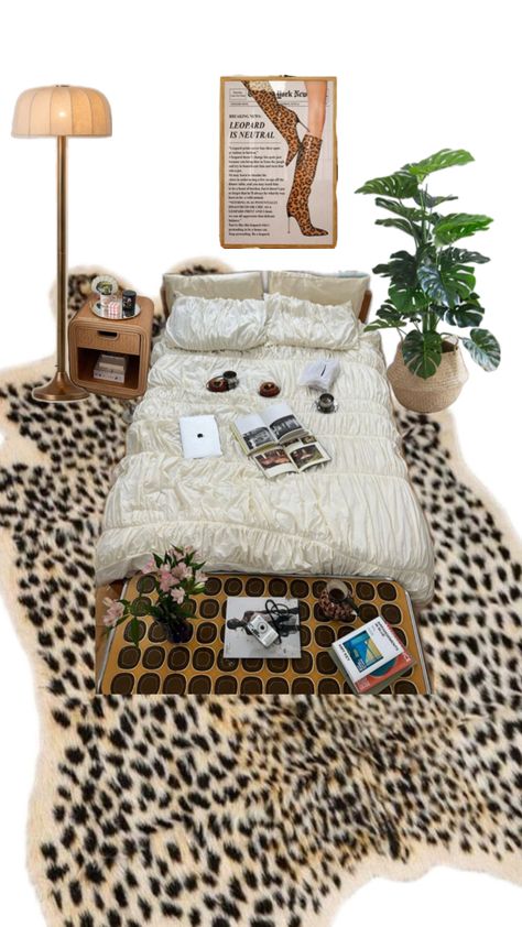 #roomideas #bedroom #leopardprint #leopardrug Leopard Room, Leopard Bedroom, Redecorate Bedroom, Room Redo, Apartment Decor Inspiration, Room Makeover Bedroom, Dream House Interior, Room Makeover Inspiration, Apartment Inspiration