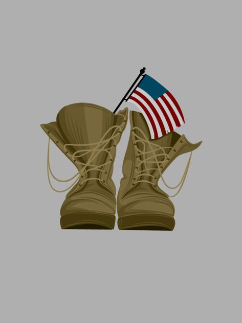 Military boots graphic Army Canvas Painting, Army Boots Drawing, Veterans Day Graphic, Veterans Day Art, 80's Clothes, Boots Drawing, Army Combat Boots, Poster Idea, Holiday Graphics