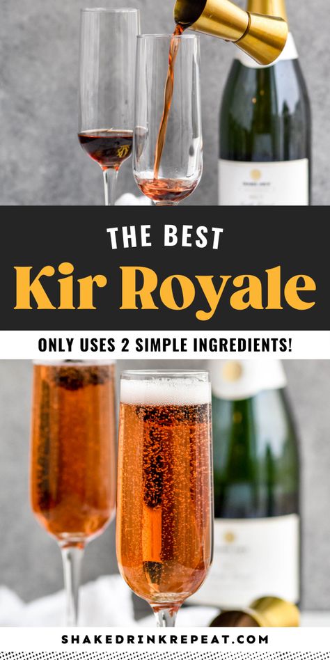 Kit Royal Drink, Kir Royale Cocktail Recipe, Kit Royale, Miami Breakfast, Kir Royale Recipe, Kir Royale Cocktail, Dear Alcohol, Yum Drinks, Royal Recipe