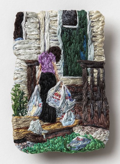 Sophianarrett-art-int-7 Sophia Narrett, Textile Art Embroidery, Contemporary Embroidery, Embroidered Art, Art Embroidery, Thread Painting, Hand Embroidery Art, Arte Popular, Sewing Art