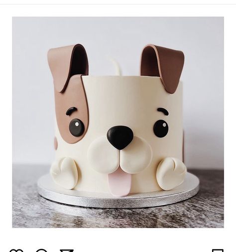 Puppy Birthday Cakes, Tårta Design, Dog Themed Birthday Party, Mini Torte, Puppy Birthday Parties, Puppy Cake, 3d Animals, 2 Birthday Cake, Dog Birthday Cake