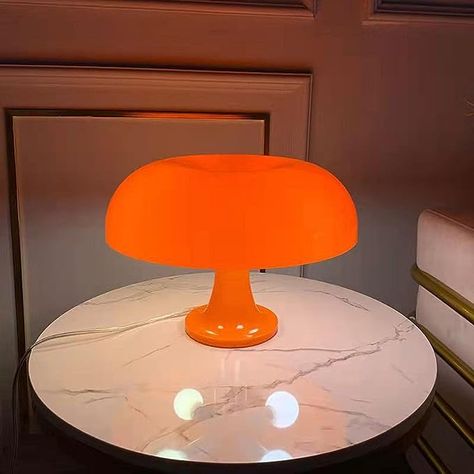 Kick back,  relax and don't let bright fluorescent lights kill your vibe and longer! Statement Lamp, Minimalist Desk, Round Lamp, Minimalist Tables, Modern Interior Decor, Small Table Lamp, Lampe Design, Mushroom Lamp, Table Lamp Design