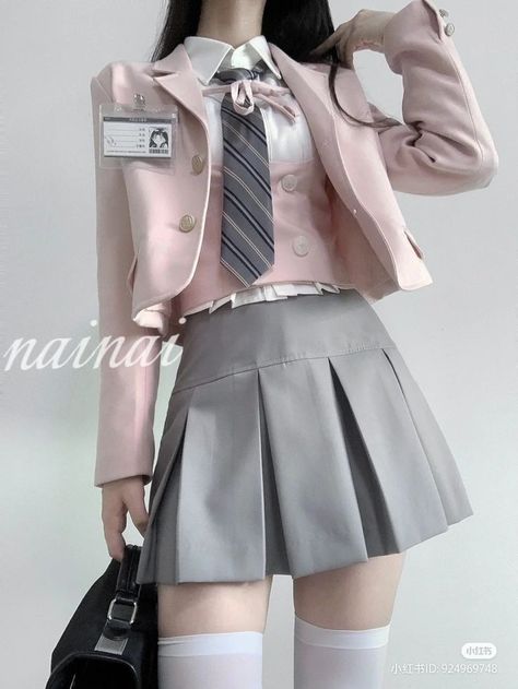 Rok Mini, School Uniform Fashion, School Uniform Outfits, Korean Fashion Outfits, Concept Clothing, Night Dress For Women, Kawaii Fashion Outfits, Uniform Fashion, Fancy Outfits