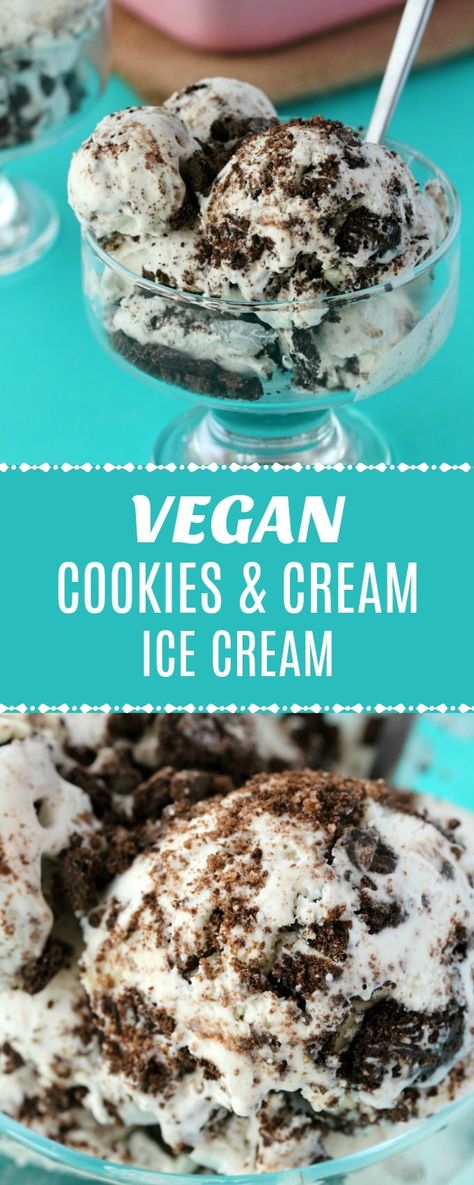 Dairy Free Ice Cream Cake, Vegan Cookies And Cream, Cookies And Cream Ice Cream, Vegan Ice Cream Recipe, Nice Cream Recipe, Dairy Free Ice Cream, Cream Ice Cream, Healthy Ice Cream, Vegan Ice Cream