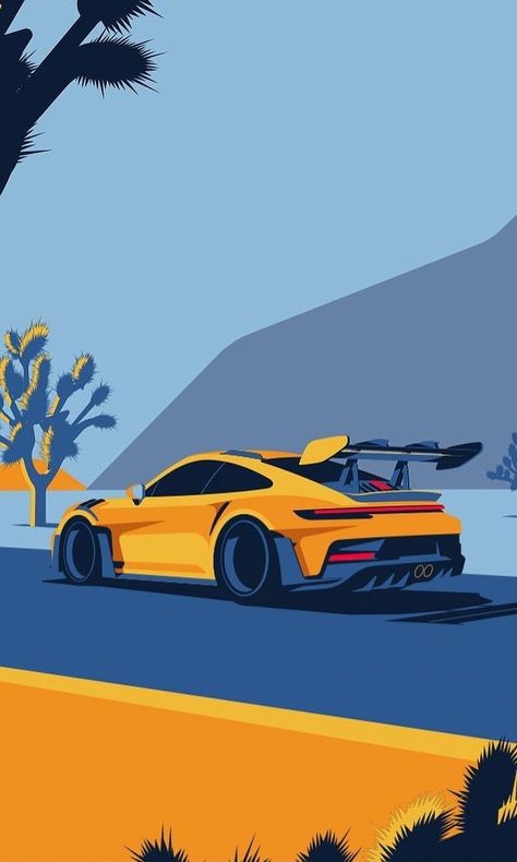 Porsche Illustration, Porsche Artwork, Bmw Poster, Porsche Wallpaper, Cool Car Drawings, 4 By 4, Toyota 4, Car Artwork, Racing Posters