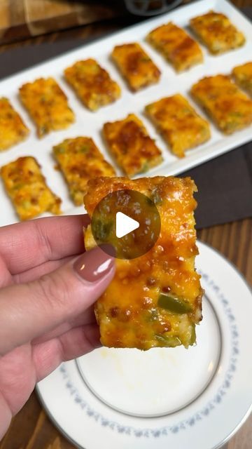 Veggie Bars Recipe, Veggie Bars, Veggie Bites, Cheese Squares, Smoked Bbq, Jalapeno Recipes, Jalapeno Cheese, Appetizers Easy Finger Food, Outdoor Oven