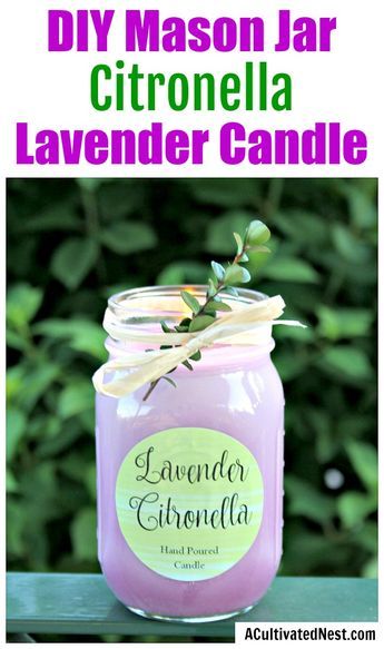 Diy Citronella Candles, Homemade Citronella Candles, Homemade Candle Recipes, Candle Diy Mason Jar, Diy Citronella, Candles Homemade, Diy Candles Homemade, Homemade Scented Candles, Diy Mason Jar