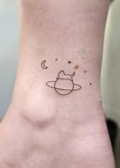 Tiny Cat Tattoo, Small Symbols, Cute Totoro, Sakura Tattoo, Latitude And Longitude, Planet Tattoos, Small Pretty Tattoos, Simple Tattoo Designs, Lines And Shapes