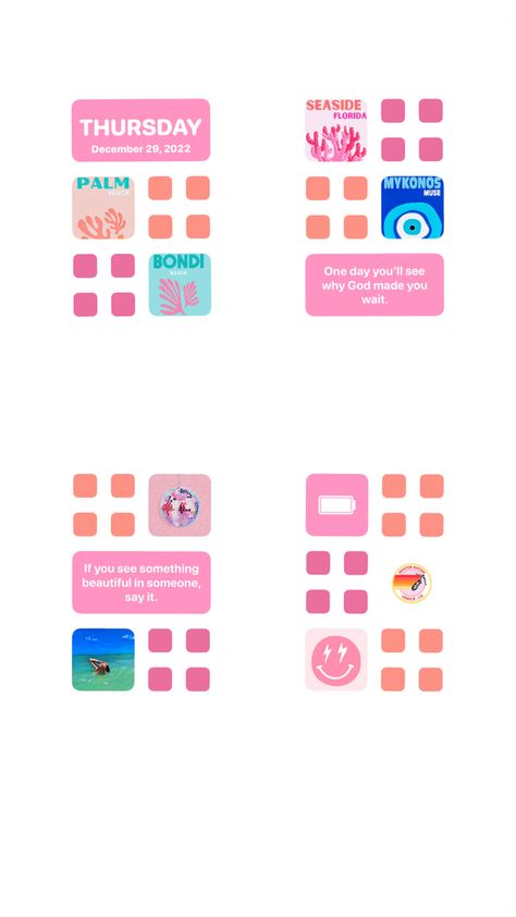 Preppy Aesthetic Wallpaper Pink, Mac Widgets, Preppy Homescreen, Beach Motivation, Aesthetic Wallpaper Pink, Phone Makeover, Phone Organisation, Preppy Aesthetic Wallpaper, Iphone Wallpaper Preppy