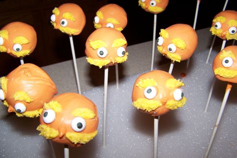 Lorax Cake Pops, The Lorax Birthday Party Ideas, Lorax Cupcakes, Lorax Cake, Lorax Birthday Party, Lorax Birthday, Lorax Party, Ugly Cakes, Funny Birthday Cakes