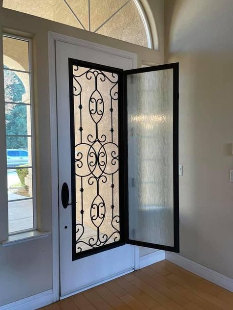 Wrought Iron Front Door, Wrought Iron Door, Iron Entry Doors, Grill Gate Design, Metal Doors Design, Wrought Iron Doors, Door Gate Design, Iron Door, Door Designs