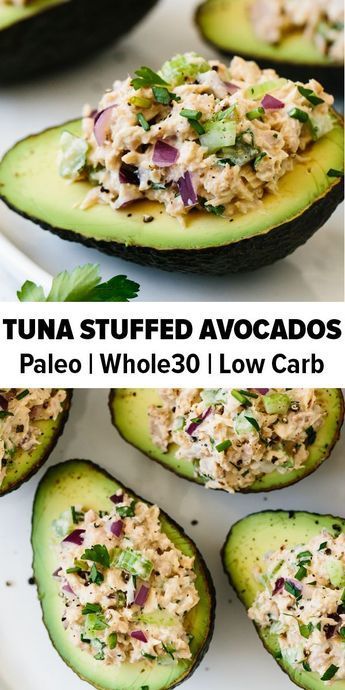 Avocado Recipes Healthy, Stuffed Avocados, Avocado Dessert, Resep Salad, Resep Diet, Lunch Recipe, Keto Paleo, God Mat, Lunch Recipes Healthy