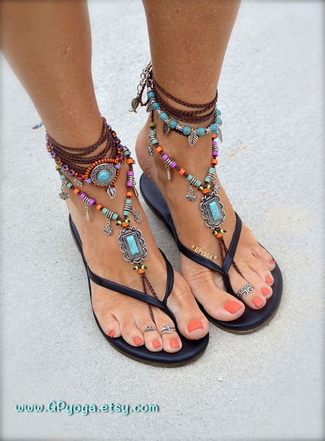 Boho Barefoot Sandals, Goth Beauty, Turquoise Boho, Beading Ideas, Saint Petersburg, Boho Clothing, Sandals Summer, Boho Outfits, Female Art