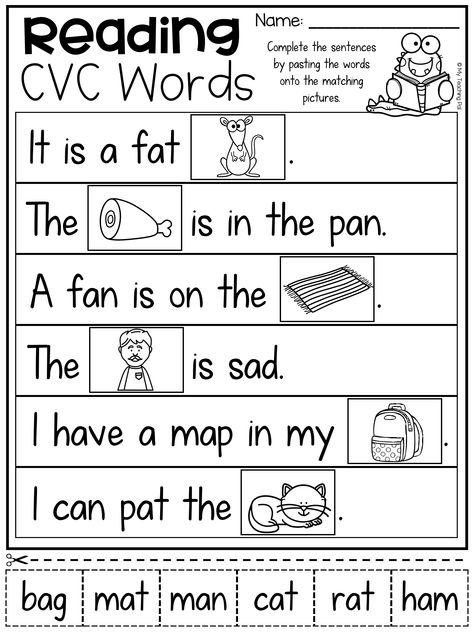 Free Cvc Word Writing Worksheet For Kindergarten C63 Short A Worksheets, Cvc Worksheets, Cvc Words Worksheets, Cvc Words Kindergarten, Kindergarten Phonics Worksheets, Reading Comprehension Kindergarten, Cvc Word Families, Kindergarten Reading Worksheets, Preschool Reading