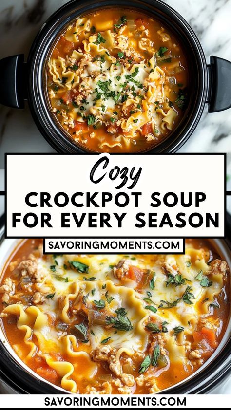 This Crockpot soup recipe is perfect for any season! Whether it's a chilly fall evening or a warm spring day, this hearty and comforting dish will keep you satisfied. With simple ingredients like vegetables, chicken, and spices, it's an easy go-to for lunch, dinner, or a quick snack. Plus, it’s healthy and packed with flavor, making it a favorite for all your cozy nights in!
Make this dish tonight – grab the recipe now!
#crockpotsoup #souprecipes #healthyrecipes #quickdinnerideas #... Easy Soups For Crockpot, Crockpot Soup Recipes Healthy Winter, Crockpot Soups For Fall, Fall Crockpot Soups, Crockpot Soups And Stews, Fall Soups Crockpot, Soup Recipes Crockpot, Fall Soups And Stews, Cozy Soup Recipes