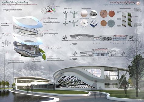 Research And Development Center Design, Agriculture Exhibition, Architecture Design Presentation, Architecture Design Process, Urban Design Concept, Exhibition Building, Concept Models Architecture, Architecture Drawing Plan, Architecture Presentation Board