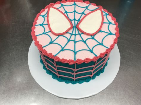 Girly Spiderman Cake, Spidergwen Cake, Spider Gwen Birthday Cake, Pink Spiderman Cake, Spider And Friends Cake, Gwen Stacy Cake, Spidergirl Cake, Ghost Spider Cake, Spidey And Friends Cake