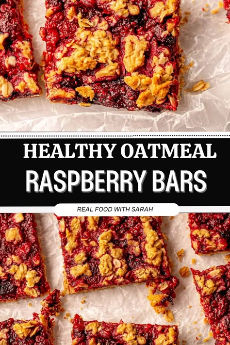 Raspberry Recipes Healthy, Raspberry Granola Bars, Oat Bars Healthy, Raspberry Oatmeal Bars, Rolled Oats Recipe, Raspberry Crumble Bars, Oatmeal Bars Healthy, Raspberry Breakfast, Breakfast Bars Healthy