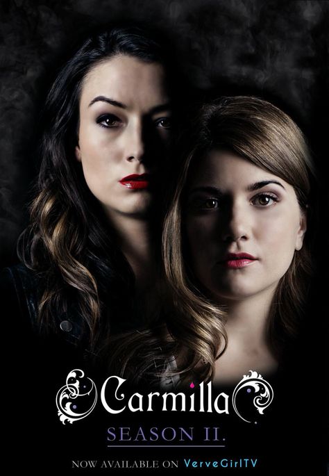 Carmilla official poster for season 2! Laura Hollis, Carmilla And Laura, Carmilla Series, Natasha Negovanlis, Elise Bauman, Romance Film, Business Poster, Tv Tropes, Lost Girl