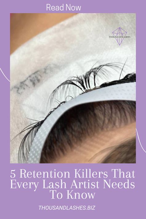 5 RETENTION KILLERS THAT EVERY LASH ARTIST NEEDS TO KNOW What's causing your problems with lash retention? How do you get good retention? Retention killers for lash extensions — let's talk about them. Have you been struggling to find answers to your retention problems and seen other lash artists struggle with their retention? Chances are, retention is not just the luck of the draw. Lash Retention, Lash Extensions Styles, Lash Salon, Artist Tips, Types Of Curls, For Lash, Lash Artist, Let's Talk About, Let's Talk