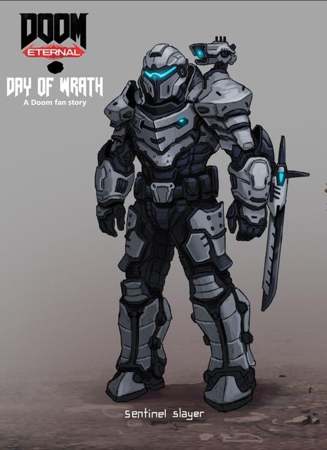 Night Sentinels Doom, Doom Slayer Concept Art, Doom Slayer Armor, Doom Armor, Doom Videogame, Doom Demons, Military Science Fiction, Doom Slayer, Power Armour