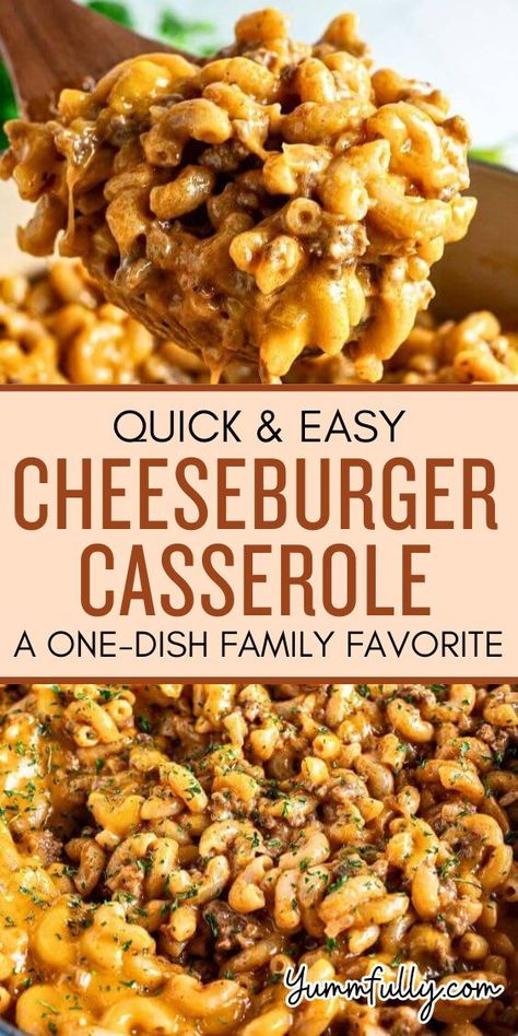 If you only have 30 minutes to make dinner, this Quick & Easy Cheeseburger Casserole is what you’re looking for. This one-pot meal is cheesy, hearty, filling, and delicious. A twist on a classic cheeseburger, this dish is ideal as a make-ahead meal. Easy Cheeseburger Casserole, Cheesy Hamburger Casserole, Hamburger Casserole, Cheeseburger Casserole, Dinner With Ground Beef, Make Ahead Meals, Beef Dinner, Quick Dinner Recipes, Delicious Dinner