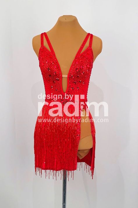 Latin Dance Dresses by Radim Lanik Latin Dance Dresses For Competition, Red Salsa Dress, Red Latin Dress, Latino Dress, Red Dance Costumes, Latin Competition Dress, Ballroom Dress Inspiration, Danza Latina, Salsa Costume