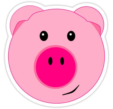 Cute Pink Pig Face" Stickers by BeachBumFamily | Redbubble Pig Face Paint, Face Clipart, Pig Head, Pig Face, Pig Nose, Pig Cartoon, Face Illustration, Farm Party, Rock Decor