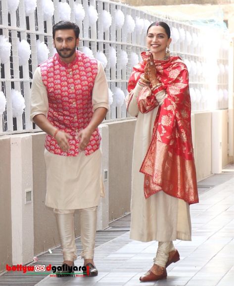 Ranveer Singh And Deepika Padukone, Engagement Dress For Groom, Two And Half Men, Indian Groom Dress, Indian Wedding Clothes For Men, Wedding Kurta For Men, Groom Dress Men, Indian Groom Wear, Wedding Dresses Men Indian