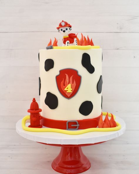 Marshall Fire Truck Cake, Marshall Paw Patrol Birthday Cake, Paw Patrol Birthday Cake Marshall, Marshall Birthday Party Paw Patrol, Marshal Birthday Cake, Homemade Paw Patrol Cake, Marshal Cake, Marshall Birthday Cake, Marshall Cake Paw Patrol